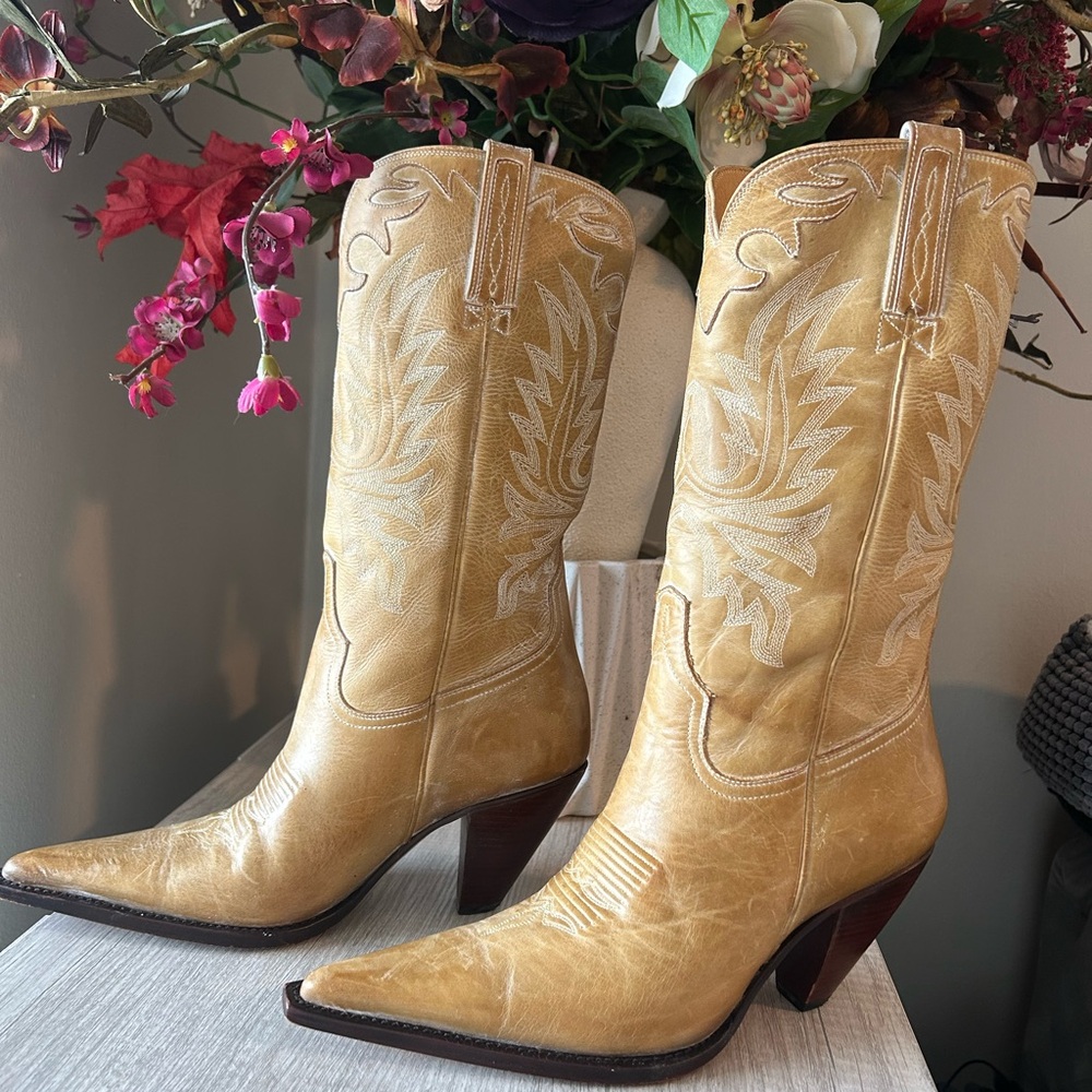 Tan Western Leather Boots